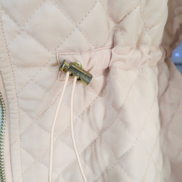 Blush Pink Grey Zippered Cinch Waist Quilted Chore Vest Size 0 (4/6) US Medium - Picture 3 of 10